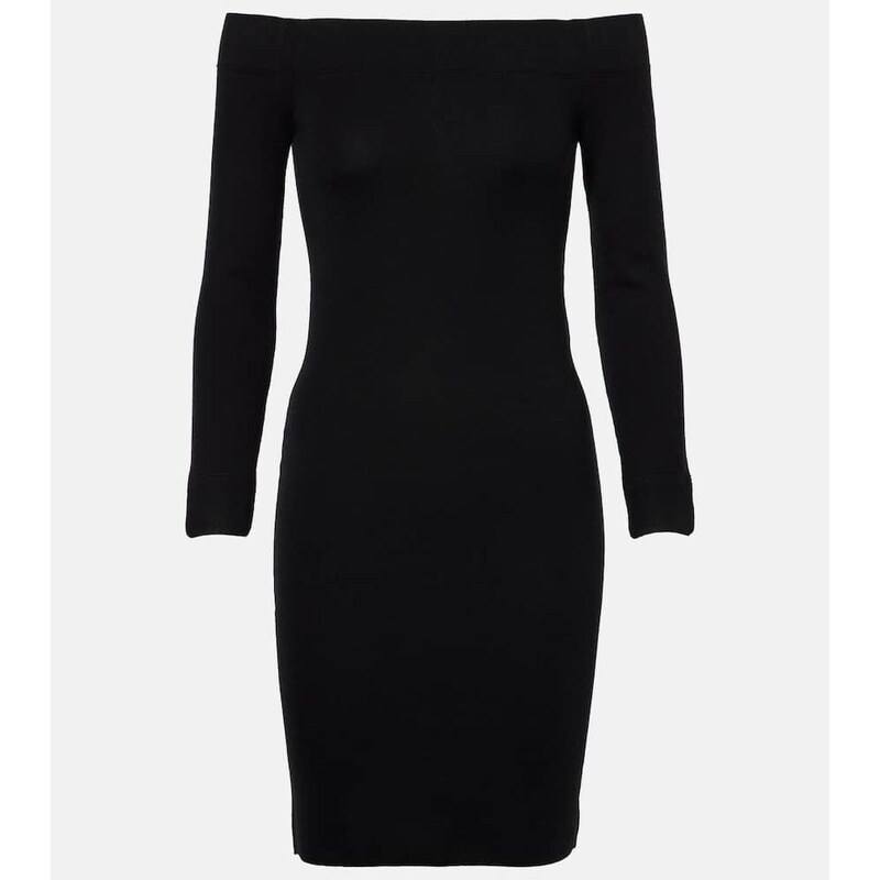Tom Ford Off-shoulder cashmere and silk minidress
