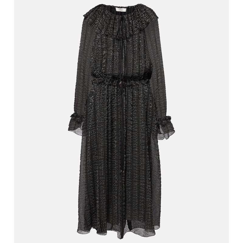 Chloe ChloÃ Ruffled gathered silk-blend gown