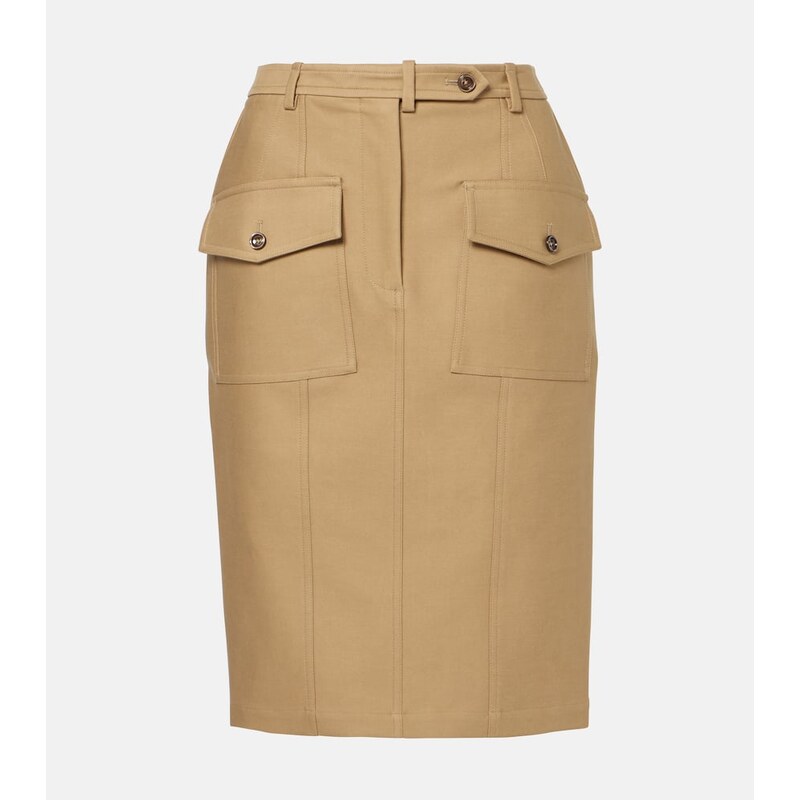 Tom Ford Cotton-blend tricotine midi skirt