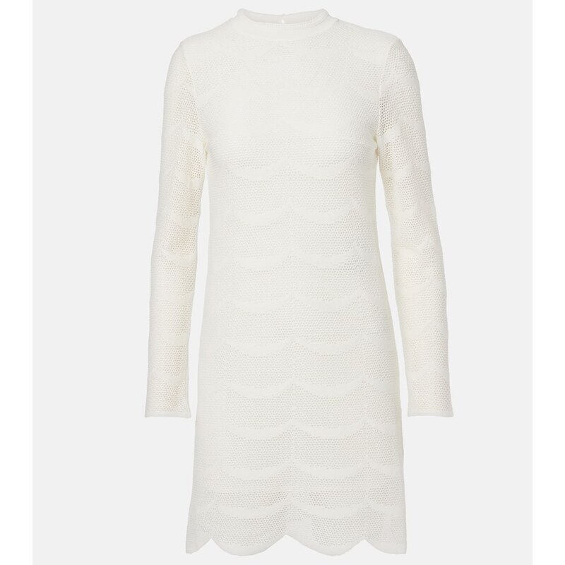 Tom Ford Knitted scalloped cotton and silk minidress