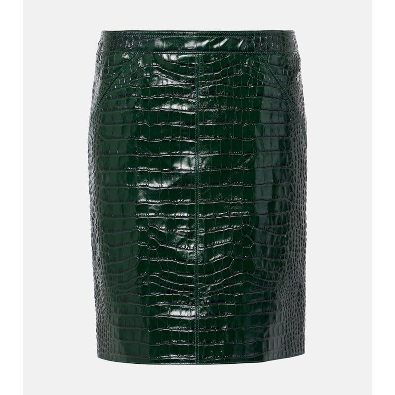 Tom Ford Croc-effect leather miniskirt