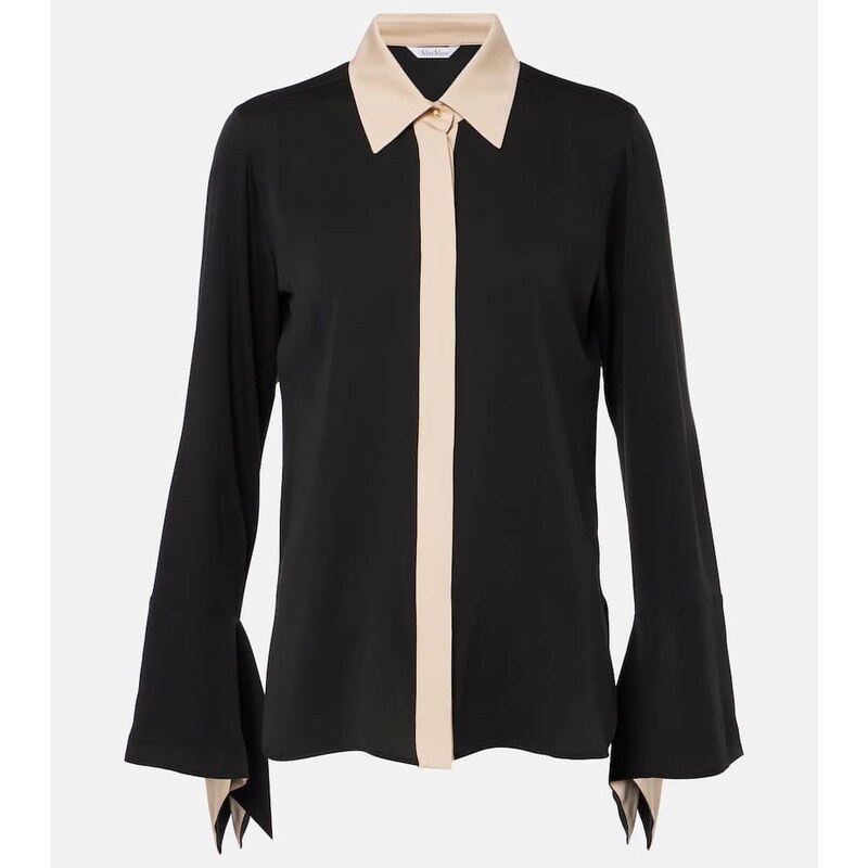 Max Mara Pio high-rise silk charmeuse blouse