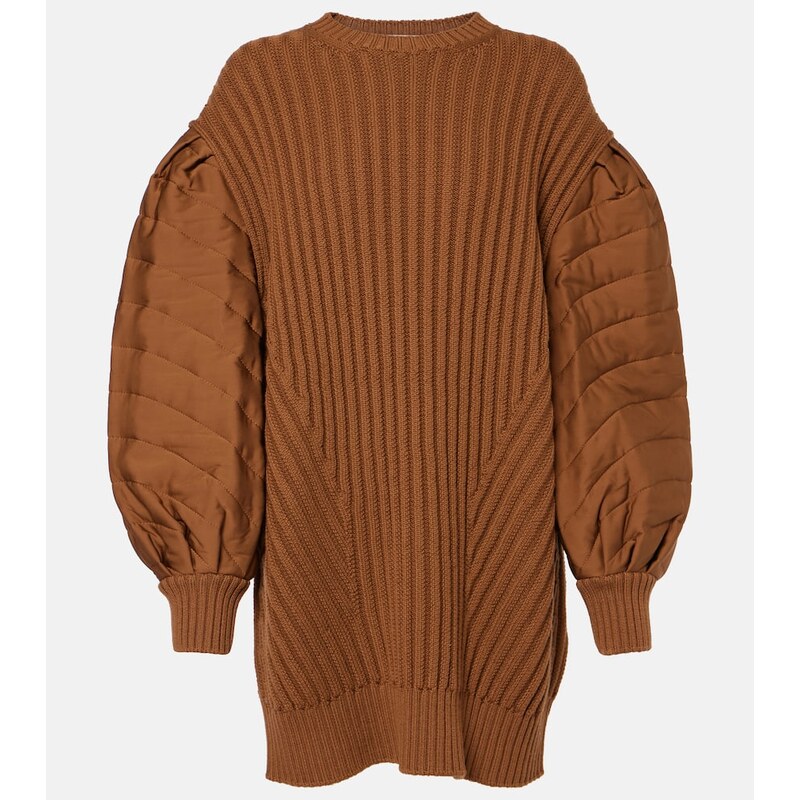Max Mara Ottuso ribbed-knit virgin wool minidress