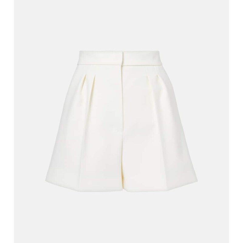 Max Mara Zic high-rise wool-blend canvas shorts