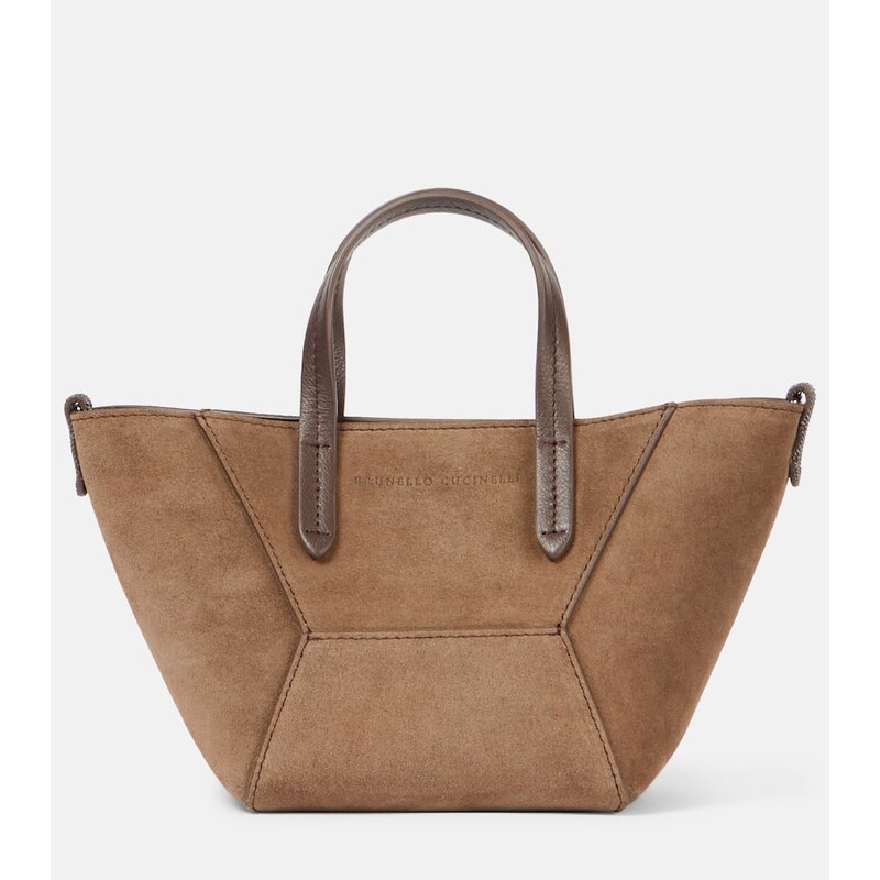 Brunello Cucinelli BC Duo Mini Monili suede tote bag