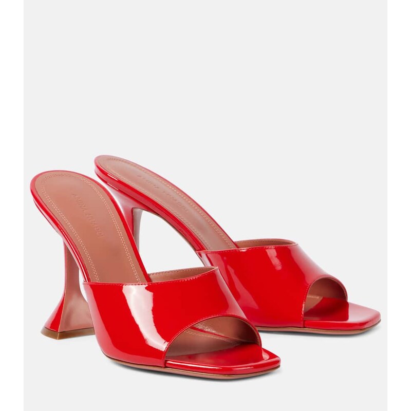 Amina Muaddi Lupita 70 patent leather mules