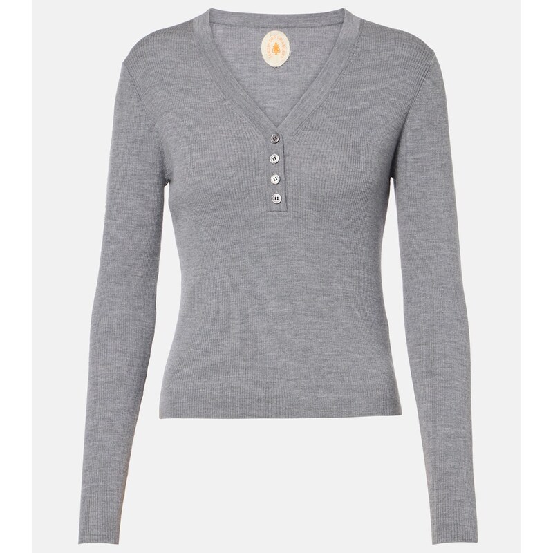 Jardin des Orangers Virgin wool Henley shirt