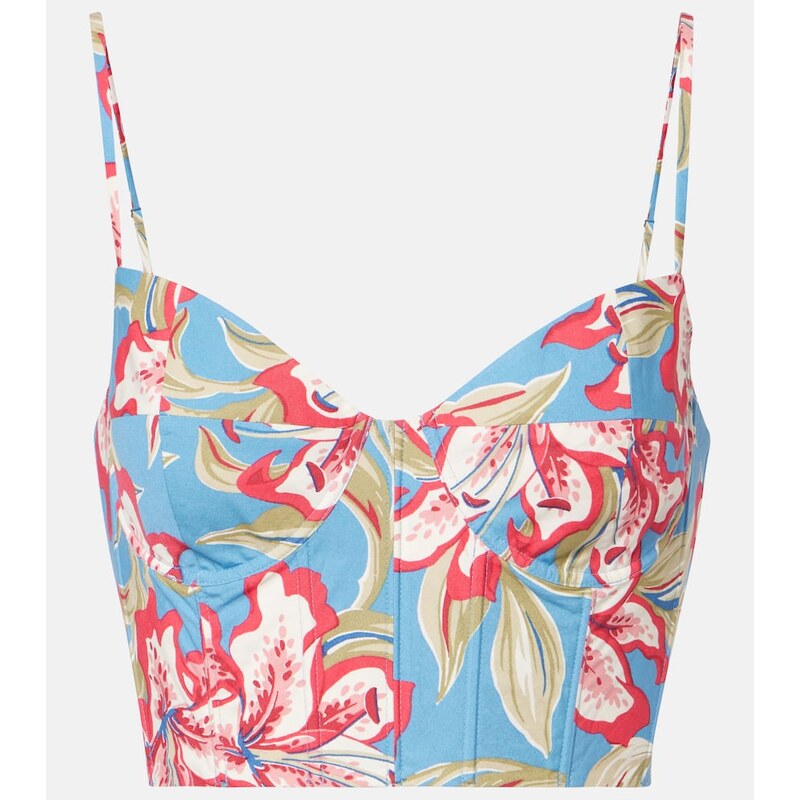 Polo Ralph Lauren Floral cropped cotton bustier top