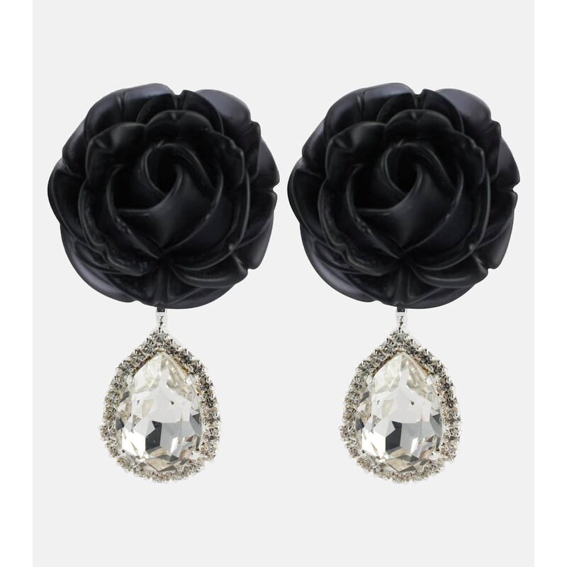 Magda Butrym Mini Rose crystal-embellished drop earrings
