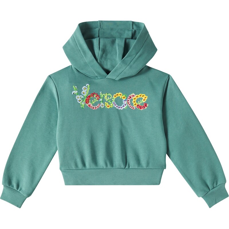 Versace Kids Logo cotton jersey hoodie
