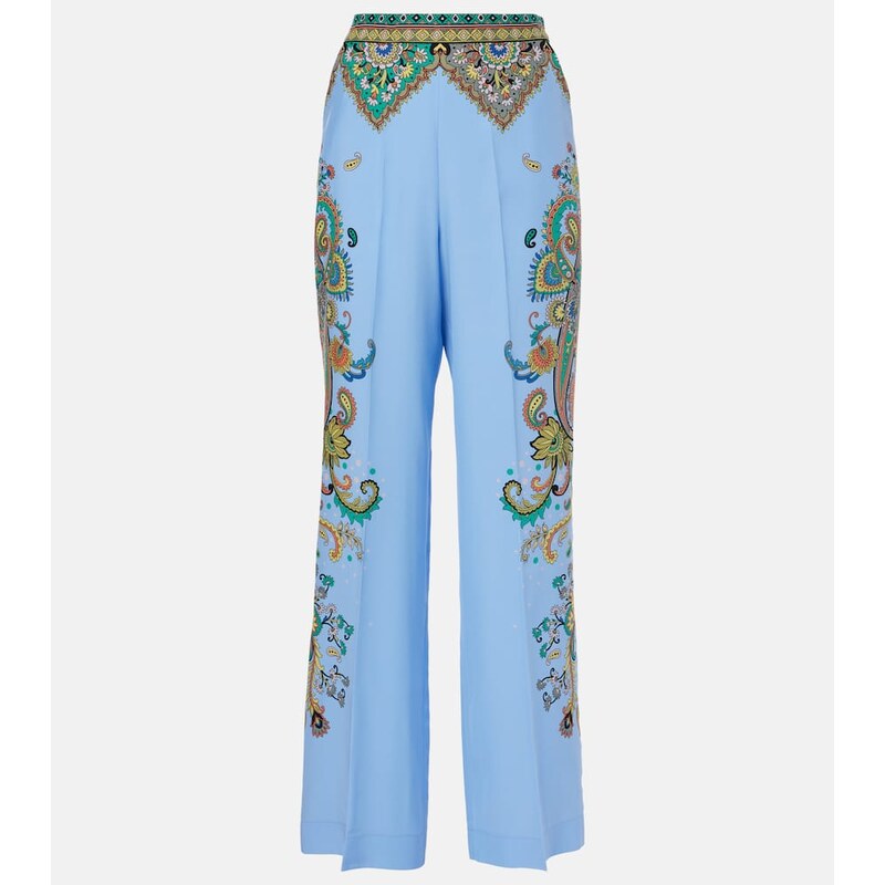 Etro Floral silk crÃªpe de chine wide-leg pants