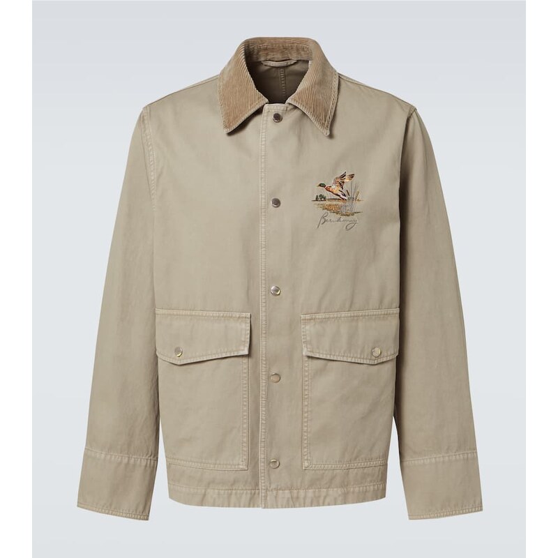 Burberry Embroidered cotton twill field jacket