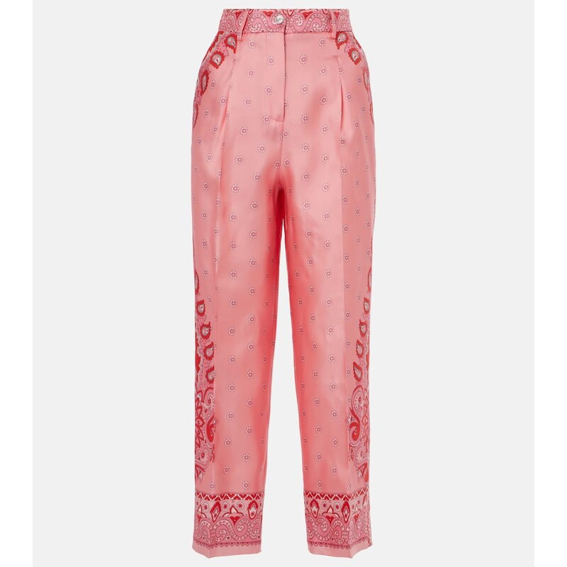 Etro Paisley silk straight pants
