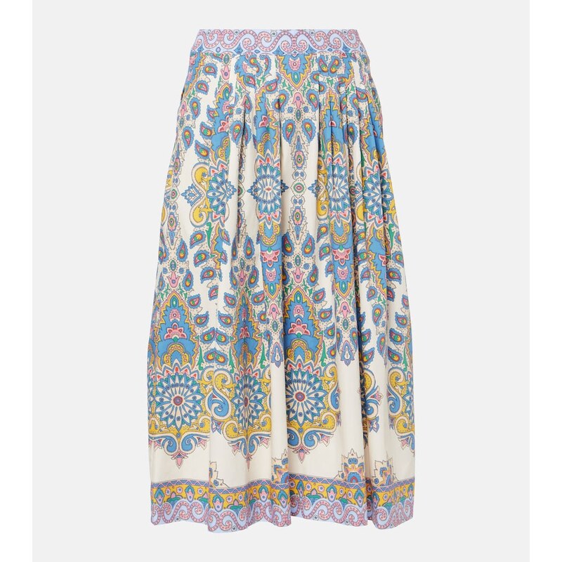 Etro Paisley cotton midi skirt