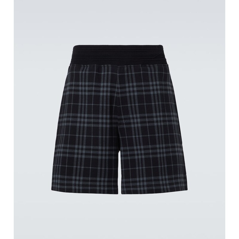 Pánské Burberry Checked kraťasy v inkové barvě