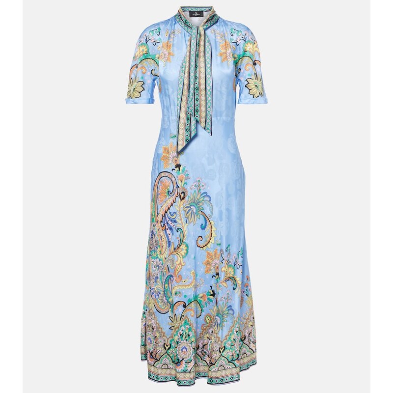 Etro Paisley satin midi dress