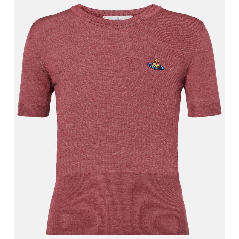 Vivienne Westwood Bea logo wool and silk top