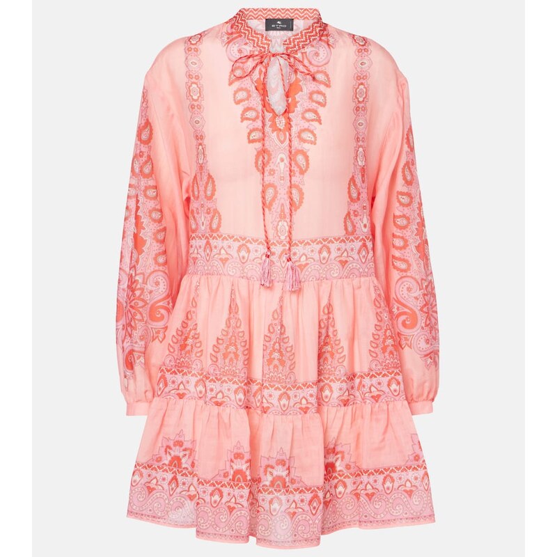 Etro Printed cotton and silk minidress