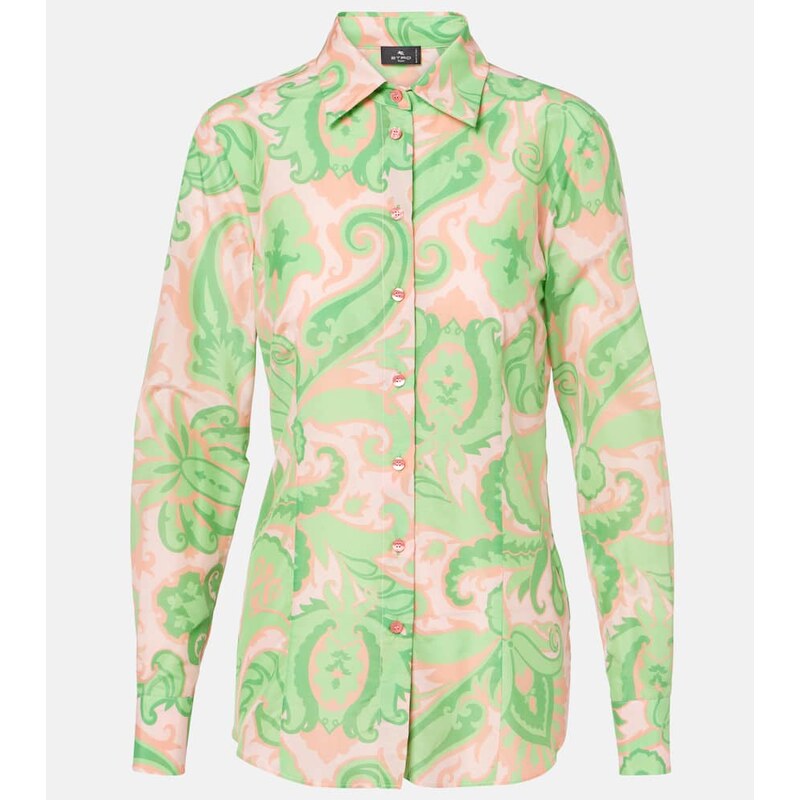 Etro Printed cotton and silk shirt