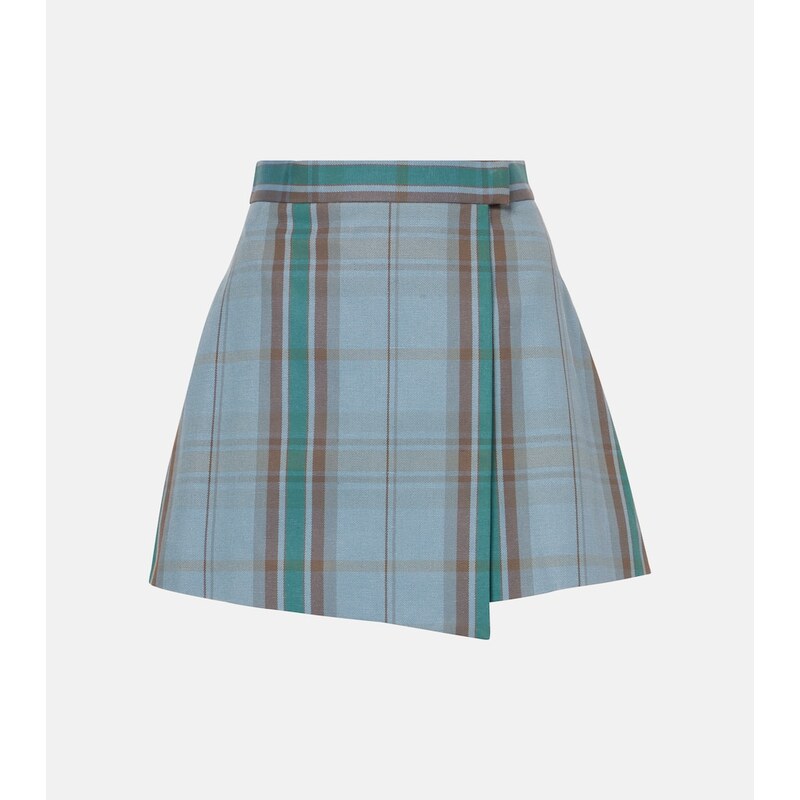 Vivienne Westwood Cut Off tartan cotton and linen miniskirt