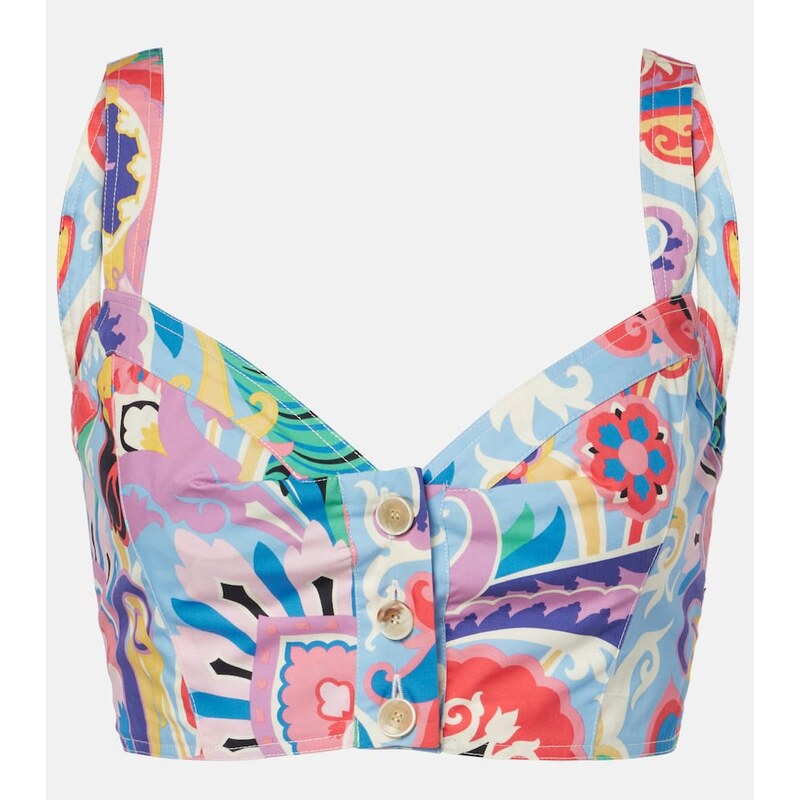 Etro Printed cotton crop top
