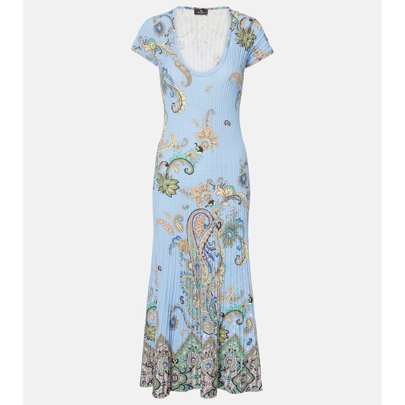 Etro Printed cotton-blend midi dress