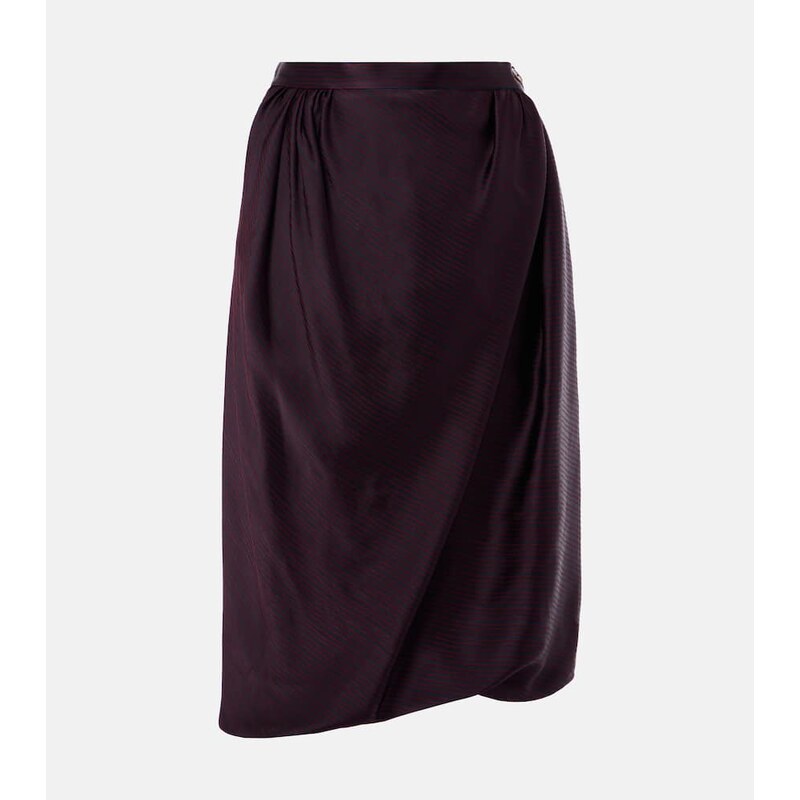 Vivienne Westwood Drunken striped draped checked midi skirt