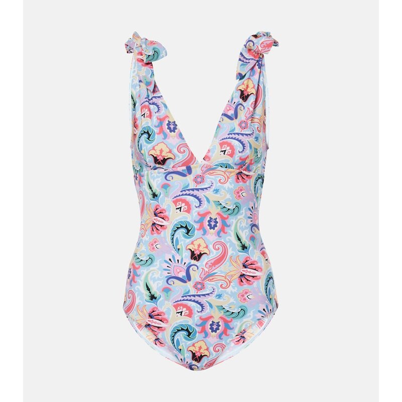 Etro Printed bow-detail swimsuit
