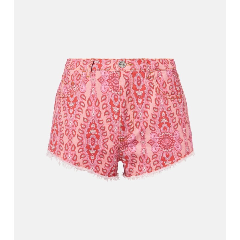 Etro Printed denim shorts