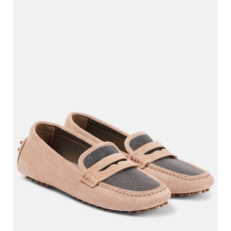 Brunello Cucinelli Monili suede driving shoes