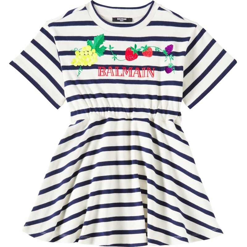 Balmain Kids Striped cotton jersey dress