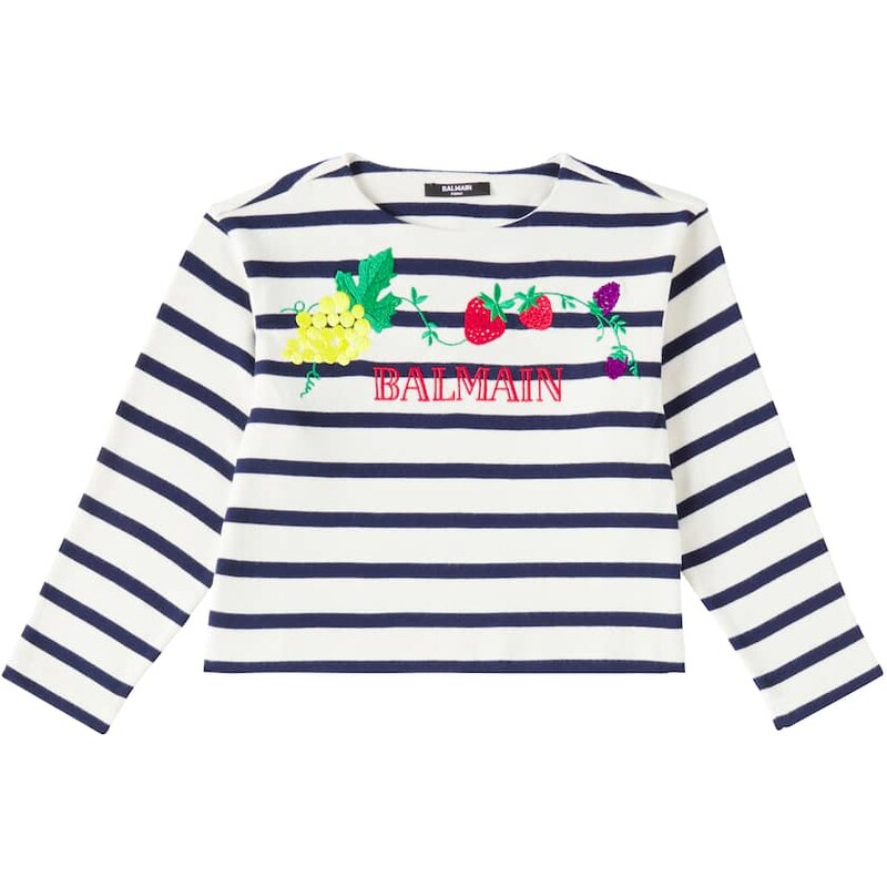 Balmain Kids Striped cotton jersey T-shirt