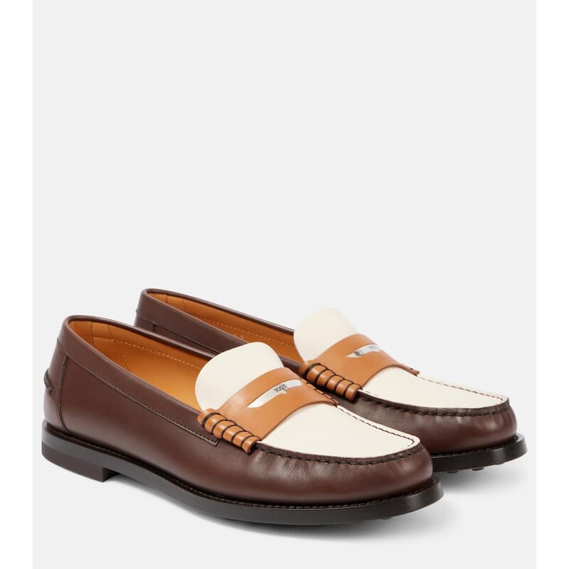 Tods Colorblocked leather penny loafers