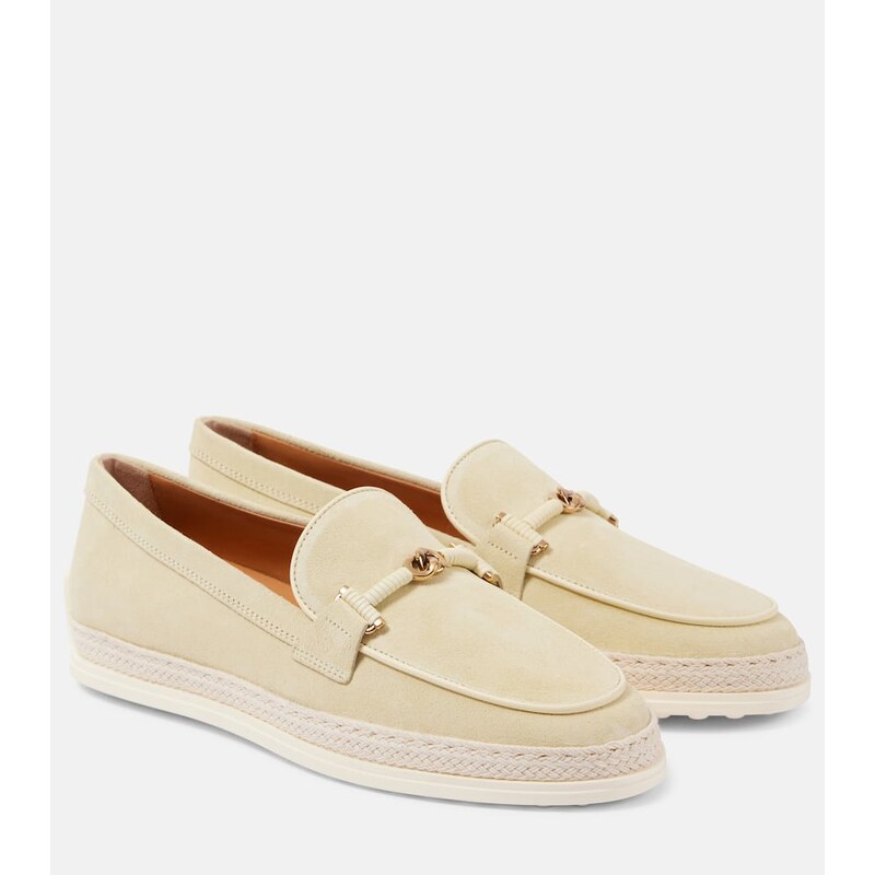 Tods T Ring suede driving shoes