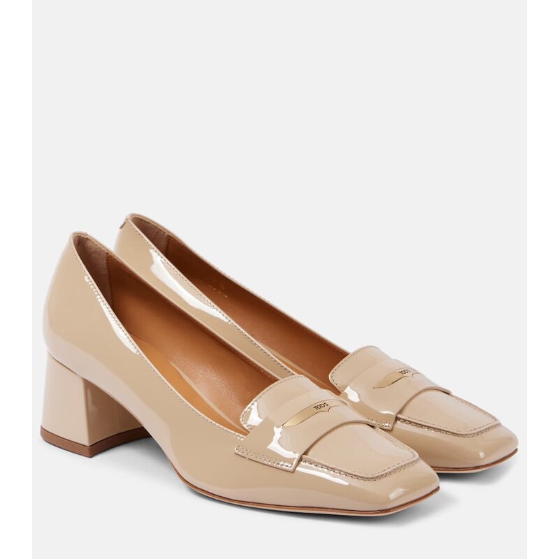 Tods 50 patent leather loafer pumps