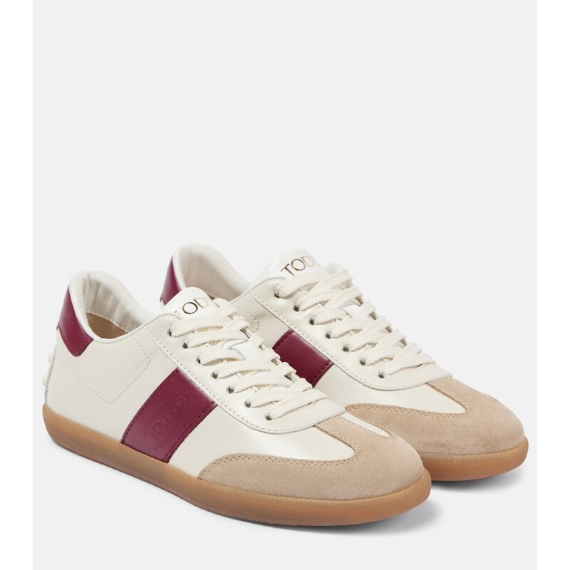 Tods Tods Tabs suede-trimmed leather sneakers