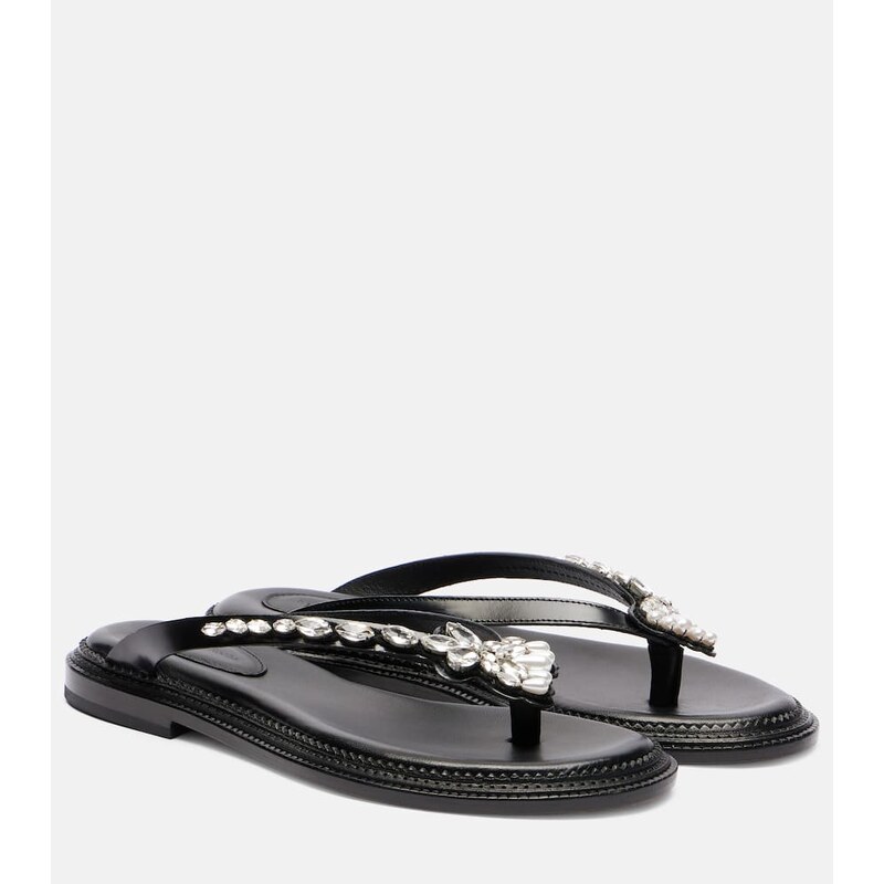 Simone Rocha Embellished leather thong sandals