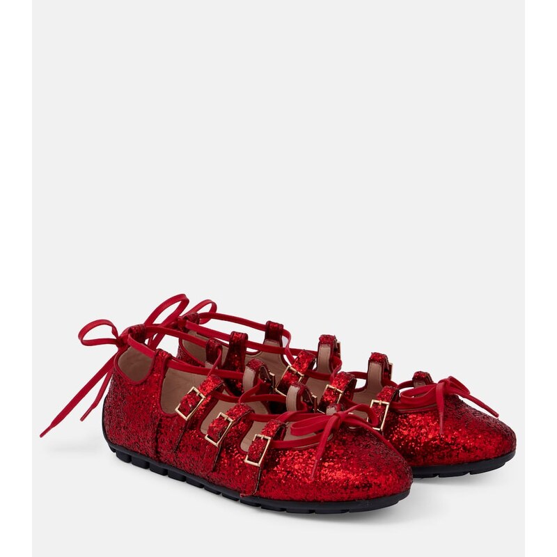 Simone Rocha Ghillie glitter ballet flats
