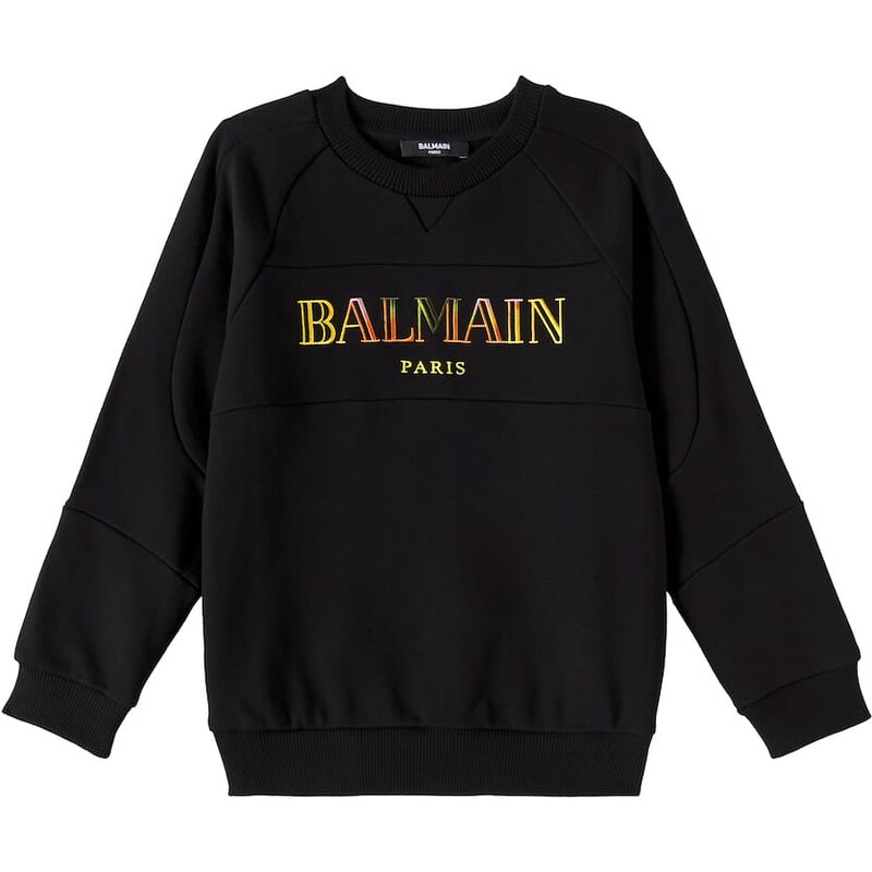 Balmain Kids Logo cotton jersey sweatshirt