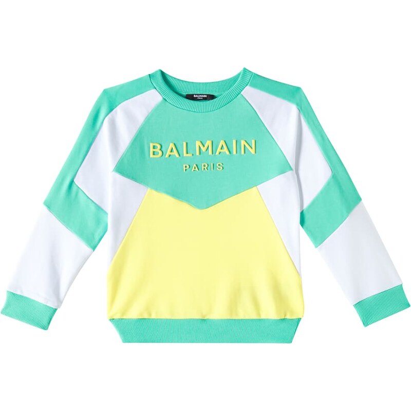 Balmain Kids Logo printed cotton jersey sweatshirt