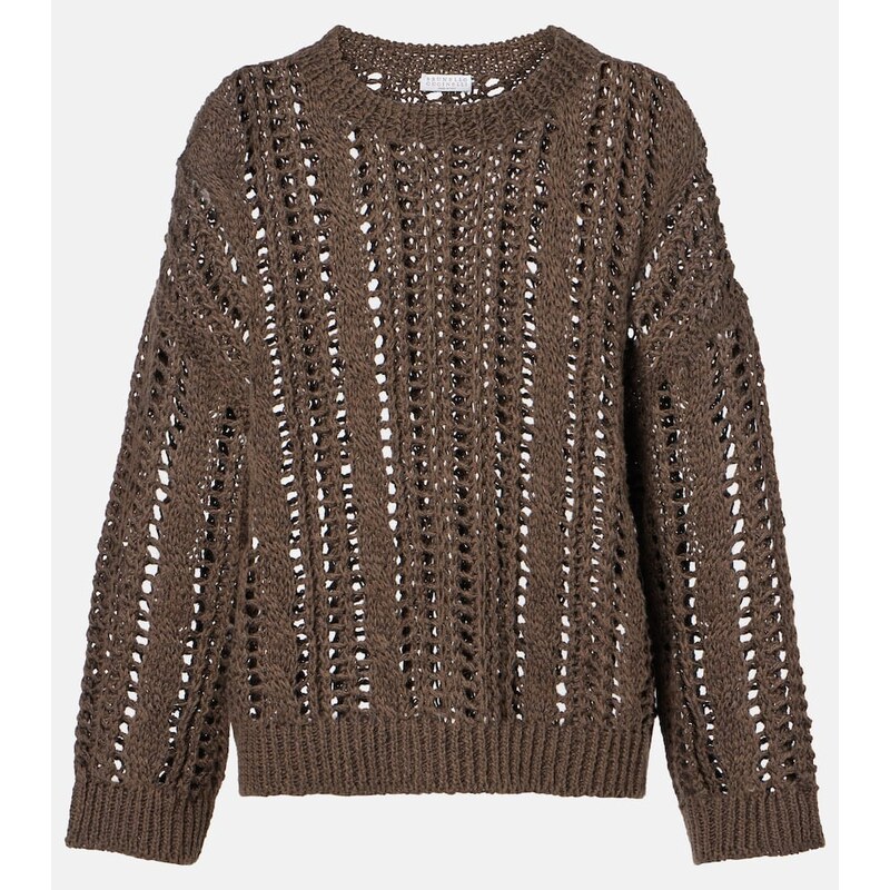 Brunello Cucinelli Jute and cotton-blend sweater