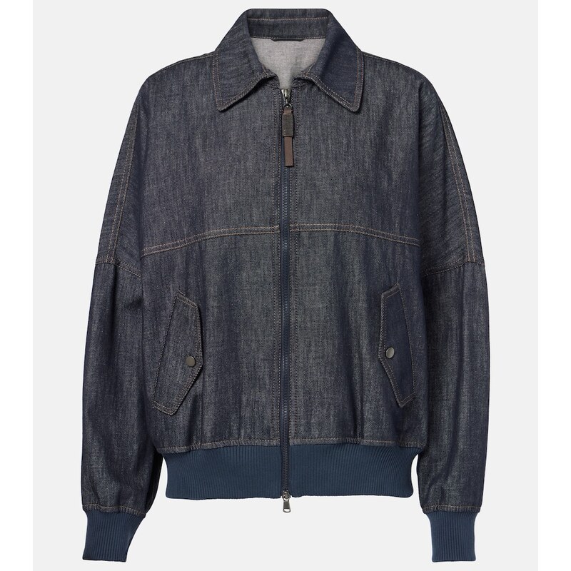 Dámský bomber od Brunello Cucinelli v barvě denim