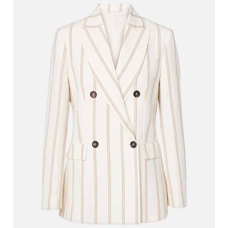 Brunello Cucinelli Striped linen and cotton blazer