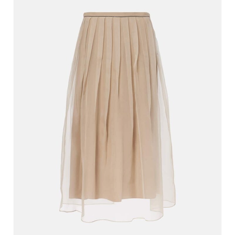 Brunello Cucinelli Silk midi skirt
