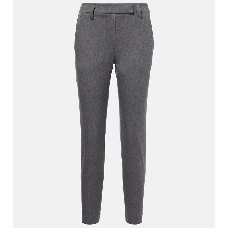Brunello Cucinelli Cotton-blend slim pants