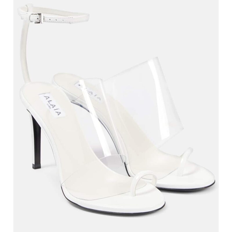 Alaïa Plexi 90 leather & PU sandals