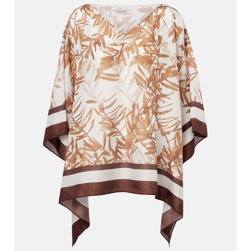 Brunello Cucinelli Printed silk top