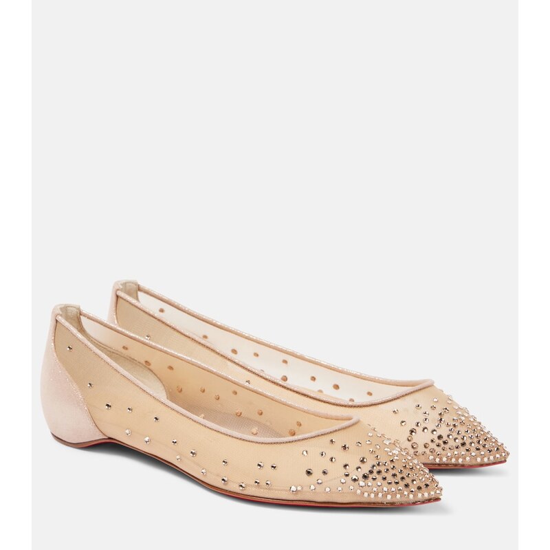 Christian Louboutin Follies Strass mesh ballet flats