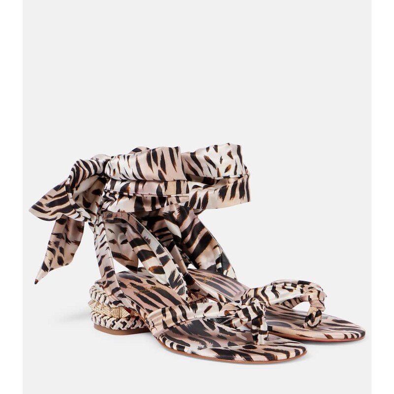 Christian Louboutin Pyra Du Desert 30 crÃªpe satin sandals
