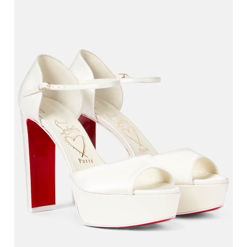 Christian Louboutin Bridal Sandaloo 130 crÃªpe satin platform